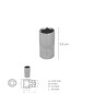 Llave Vaso 1/4" Hexagonal 7 mm. Perfil de 6 caras. Acero Cromo Vanadio, Aristas Redondas Llave Vaso 1/4" Hexagonal 7 mm. Perfil de 6 caras. Acero Cromo Vanadio, Aristas Redondas