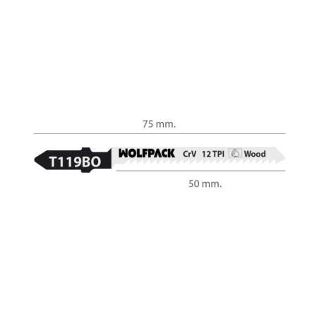 Hojas Sierra Calar Para Madera Corte Fino 5 Piezas. Hoja Cromo Vanadio 58. Vástago T Universal