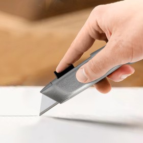 Cúter Auto retráctil Con Hoja Acero Sk5 Carcasa De Aluminio Diseño Ergonómico, Cuchillo Seguridad, Cúter Seguridad,