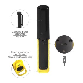 Linterna LED Multifunción Tipo Bolígrafo Recargable (900 mAh) 200 Lúmenes Con Imán, Gancho y Soporte Ajustable.