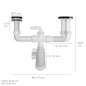Sifón Doble Con Válvula Extensible 1-1/2" Con Sumideros De Diámetro 70 mm. Sifón Fregadero Cocina, Sifón Evacuación Sifón Doble Con Válvula Extensible 1-1/2" Con Sumideros De Diámetro 70 mm. Sifón Fregadero Cocina, Sifón Evacuación