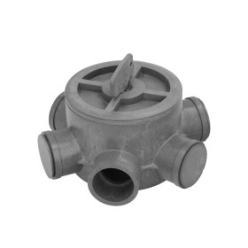 Bote Sifónico PVC Tuberías Diámetro 110 mm. Salidas Diámetro 50 y 40 mm. Altura 90 mm.