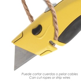Cúter Con Hoja Retráctil De 20 mm. Cambio Hoja Rápido Carcasa De Aluminio Agarre Engomado. Uso Profesional