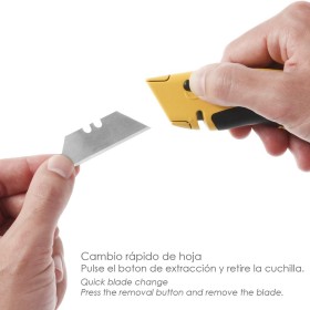 Cúter Con Hoja Retráctil De 20 mm. Cambio Hoja Rápido Carcasa De Aluminio Agarre Engomado. Uso Profesional