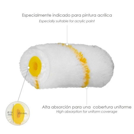 Rodillo Recambio Para Esmalte Acrílico 50 mm. Set 10 Rodillos. Rodillo poliamida, Rodillo Pintura Acrílica