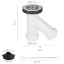 Sifón y Griega Con Válvula y Tapón 1-1/2" Salida De Diámetro 40 mm.