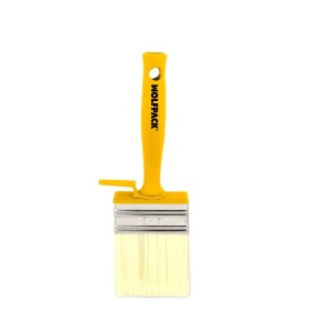 Brocha Profesional Techos 70x30 mm. Cerda Blanca. Mango Ergonómico, Con Gancho. Brocha Pintura, Brocha Pintor Profesional