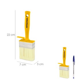 Brocha Profesional Techos 70x30 mm. Cerda Blanca. Mango Ergonómico, Con Gancho. Brocha Pintura, Brocha Pintor Profesional