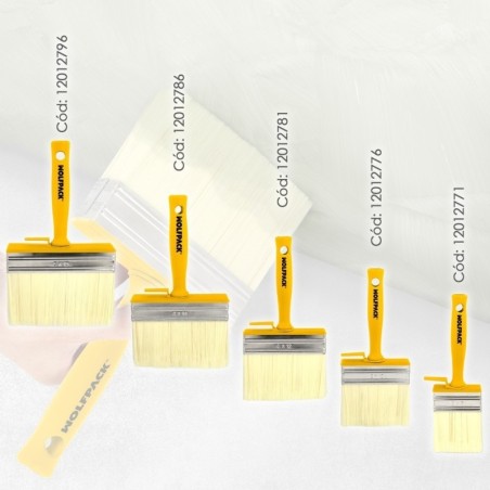 Brocha Profesional Techos 70x30 mm. Cerda Blanca. Mango Ergonómico, Con Gancho. Brocha Pintura, Brocha Pintor Profesional