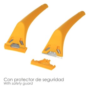 Rascavidrios Plástico Amarillo Hoja 60 mm. Rasqueta Vitrocerámica, Rascador Vidrio, Rascador Vitrocerámica,