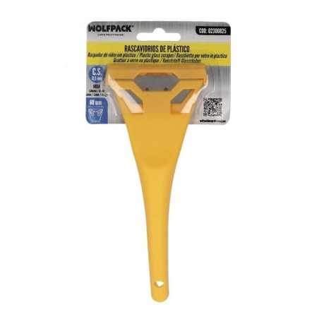 Rascavidrios Plástico Amarillo Hoja 60 mm. Rasqueta Vitrocerámica, Rascador Vidrio, Rascador Vitrocerámica,