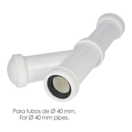 Sifón y Griega Extensible 1-1/2" Salida de Diámetro 40 mm. Tubo Liso