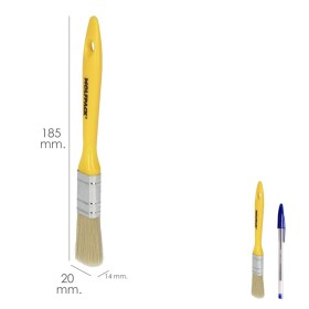 Paletina Profesional Cerda Blanca Ancho 20 mm. Cerdas Naturales Mango Plástico Ergonómico, Brocha Pintor, Pincel Pintura