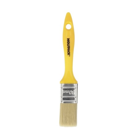 Paletina Profesional Cerda Blanca Ancho 30 mm. Cerdas Naturales Mango Plástico Ergonómico, Brocha Pintor, Pincel Pintura