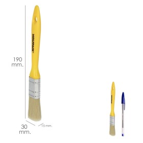 Paletina Profesional Cerda Blanca Ancho 30 mm. Cerdas Naturales Mango Plástico Ergonómico, Brocha Pintor, Pincel Pintura