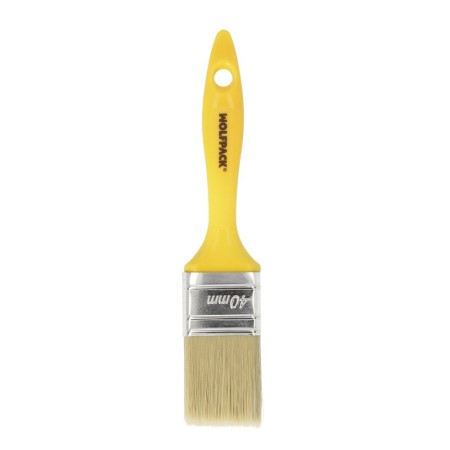 Paletina Profesional Cerda Blanca Ancho 40 mm. Cerdas Naturales Mango Plástico Ergonómico, Brocha Pintor, Pincel Pintura