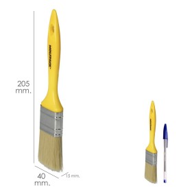 Paletina Profesional Cerda Blanca Ancho 40 mm. Cerdas Naturales Mango Plástico Ergonómico, Brocha Pintor, Pincel Pintura