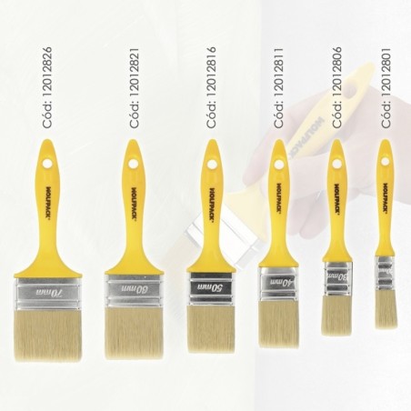 Paletina Profesional Cerda Blanca Ancho 40 mm. Cerdas Naturales Mango Plástico Ergonómico, Brocha Pintor, Pincel Pintura