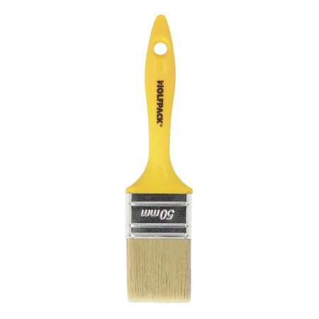 Paletina Profesional Cerda Blanca Ancho 50 mm. Cerdas Naturales Mango Plástico Ergonómico, Brocha Pintor, Pincel Pintura