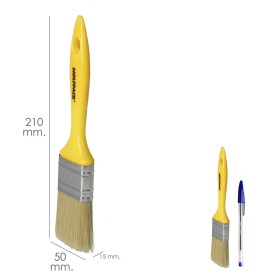Paletina Profesional Cerda Blanca Ancho 50 mm. Cerdas Naturales Mango Plástico Ergonómico, Brocha Pintor, Pincel Pintura