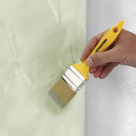 Paletina Profesional Cerda Blanca Ancho 60 mm. Cerdas Naturales Mango Plástico Ergonómico, Brocha Pintor, Pincel Pintura