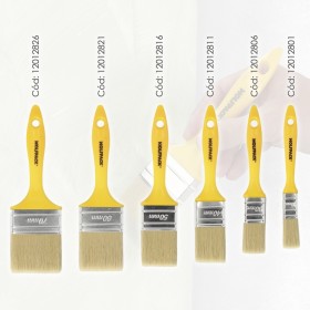 Paletina Profesional Cerda Blanca Ancho 60 mm. Cerdas Naturales Mango Plástico Ergonómico, Brocha Pintor, Pincel Pintura