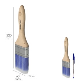Paletina Profesional Plus Ancho 60 mm. Cerdas Sintéticas PBT, Mango Madera Haya Ergonómico, Brocha Pintor, Pincel Pintura