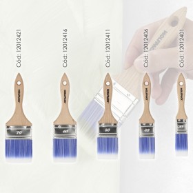 Paletina Profesional Plus Ancho 60 mm. Cerdas Sintéticas PBT, Mango Madera Haya Ergonómico, Brocha Pintor, Pincel Pintura
