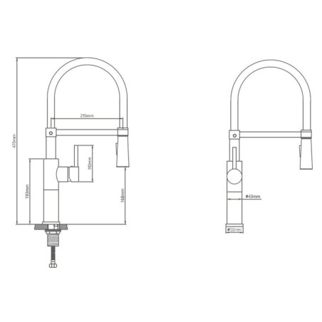 Monomando Fregadero Flexible Con Soporte Grifo Flexible