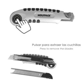 Cúter Aluminio Profesional 18mm Con 5 Hojas Acero Sk5