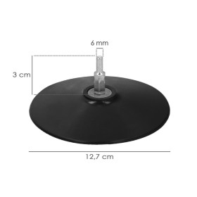 Plato Taladro Nylon Diámetro 125 mm. Con Espiga Diámetro 6 mm. Disco Plástico Para Bonete