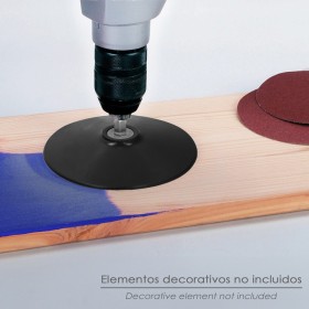 Plato Taladro Nylon Diámetro 125 mm. Con Espiga Diámetro 6 mm. Disco Plástico Para Bonete