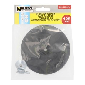 Plato Taladro Nylon Diámetro 125 mm. Con Espiga Diámetro 6 mm. Disco Plástico Para Bonete