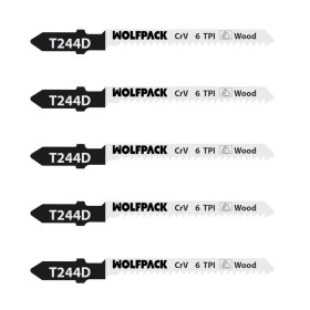 Hojas Sierra Calar Para Madera Corte Grueso 5 Piezas. Hoja Cromo Vanadio 58. Vástago T Universal