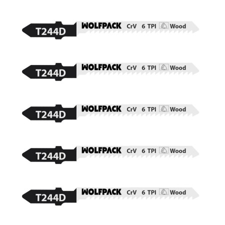 Hojas Sierra Calar Para Madera Corte Grueso 5 Piezas. Hoja Cromo Vanadio 58. Vástago T Universal