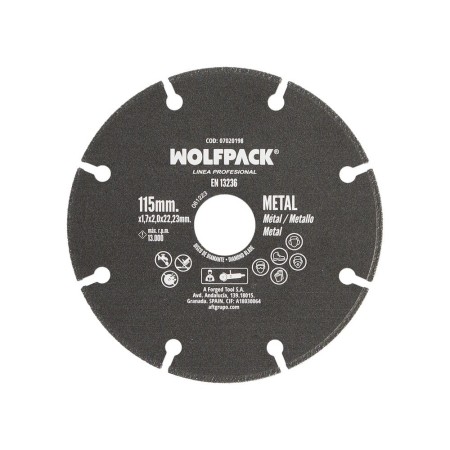 Disco Corte Metales Universal Diámetro 115 x 1,7 mm. Filo de Diamante Disco Corte Acero, Chapa, Hierro, Aluminio