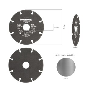 Disco Corte Metales Universal Diámetro 115 x 1,7 mm. Filo de Diamante Disco Corte Acero, Chapa, Hierro, Aluminio