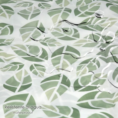 Cortina Ducha Hojas Verdes 180x200 cm. Impermeable