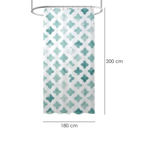 Cortina Ducha Geométrica Azul 180x200 cm. Impermeable
