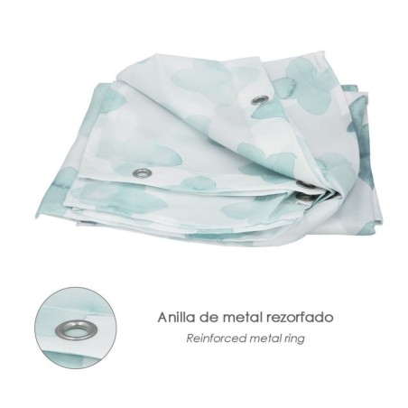 Cortina Ducha Geométrica Azul 180x200 cm. Impermeable