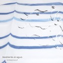 Cortina Ducha Rayas Azules 180x200 cm. Impermeable