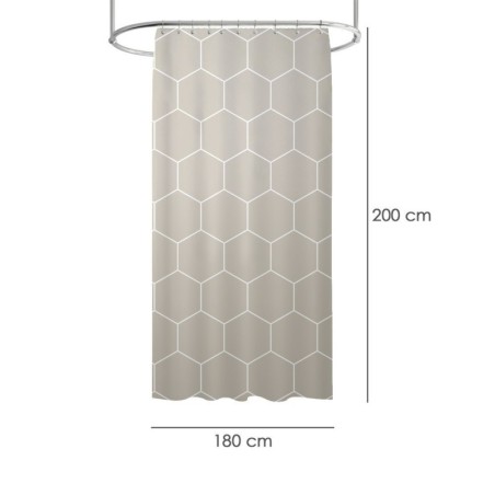 Cortina Ducha Formas Geométricas Beige 180x200 cm. Impermeable