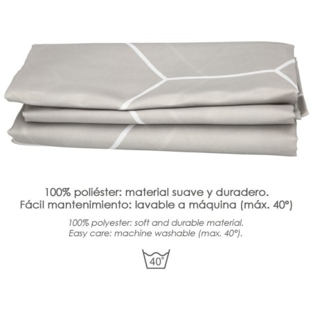 Cortina Ducha Formas Geométricas Beige 180x200 cm. Impermeable