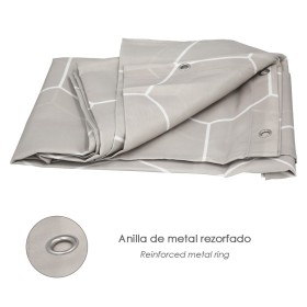 Cortina Ducha Formas Geométricas Beige 180x200 cm. Impermeable