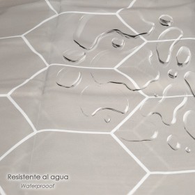 Cortina Ducha Formas Geométricas Beige 180x200 cm. Impermeable