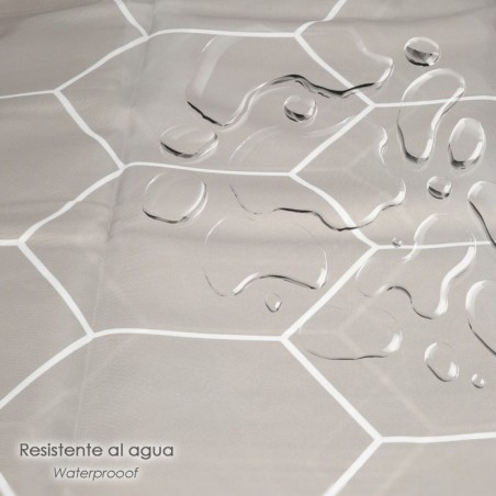 Cortina Ducha Formas Geométricas Beige 180x200 cm. Impermeable