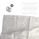Cortina Ducha Formas Geométricas Beige 180x200 cm. Impermeable