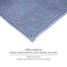 Alfombra Baño Poliéster Chenilla 50x80 cm. Azul.