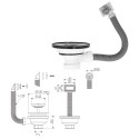 Válvula Fregadero Diámetro 115 mm. 1 1/2" Altura 40 mm. Con Rebosadero