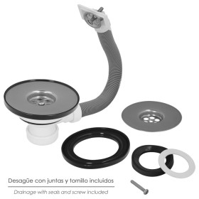 Válvula Fregadero Diámetro 115 mm. 1 1/2" Altura 40 mm. Con Rebosadero